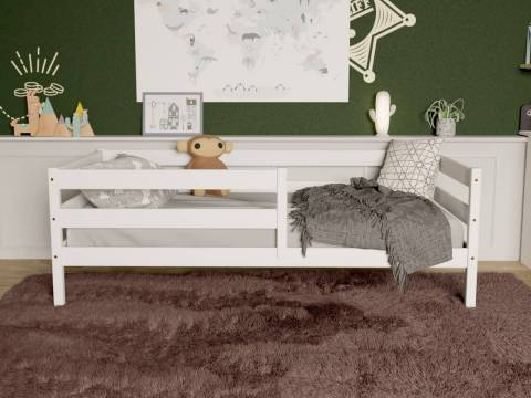 Кровать-софа детская с бортиками белый 80х190 см