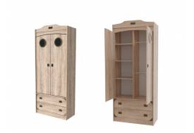 Шкаф 2-х створчатый комбинированный Мираж-1 С13 с иллюминаторами