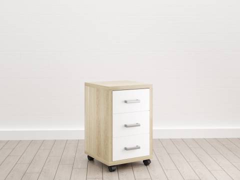 Тумба подкатная (Е-7) Eclectic eco Дуб рокпайл-белый