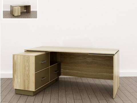 Стол дизайн Левый (О-6) Eclectic lite Дуб рокпайл-Мокко