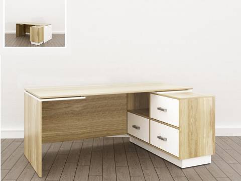 Стол дизайн Правый (О-5) Eclectic lite Дуб рокпайл-белый