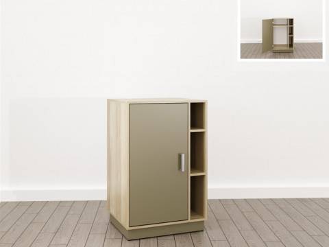 Тумба под кофемашину (О-16) Eclectic lite Дуб рокпайл-Мокко