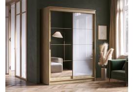Шкаф-купе Гранд-1 1600 Дуб Вотан-двери Зеркало-Лакобель белый