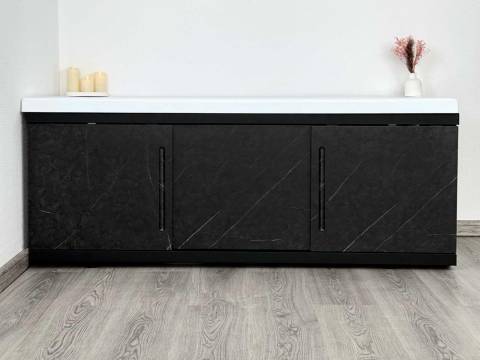 Экран под ванну МДФ Alt Black 1700 мм черный мрамор