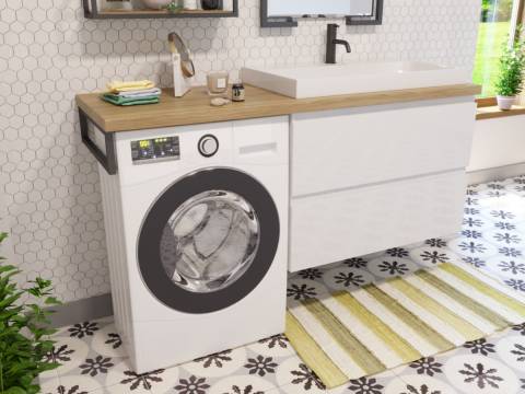 Тумба с раковиной Malibu Luxe 1550 правосторонний подвесной 2 ящика