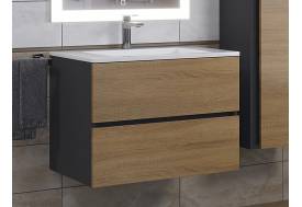 Тумба с раковиной Uperwood Barsa-Next черная/дуб сонома 70 см