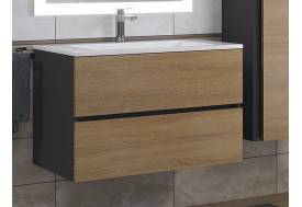 Тумба с раковиной Uperwood Barsa-Next черная/дуб сонома 80 см