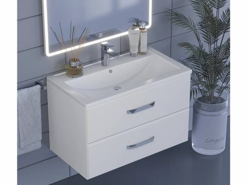 Тумба с раковиной Uperwood Foster белая 80 см