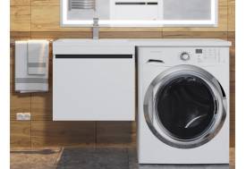 Тумба с раковиной Uperwood Magenta 60-120 см подвесная белая/графит выдвижной ящик левая