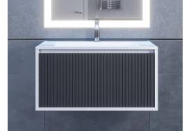 Тумба с раковиной Uperwood Next Premium белая/графит 1 ящик 80 см