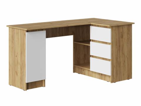 Стол письменный СП-003 угловой ЛДСП Бостон Лайт дуб крафт золотой-белый