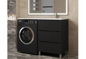 Тумба под стиральную машину Uperwood Tanos 60 см, напольная, 3 ящика, черная