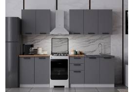 Кухня Фортуна 2000 мм Графит