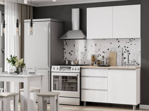 Кухонный гарнитур Денвер 1200 Белый текстурный