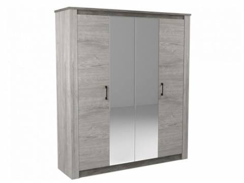 Шкаф 4-х дверный 2300 Денвер Риббек серый