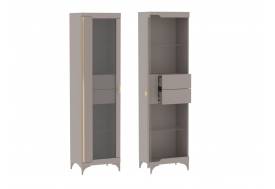 Пенал со стеклом узкий Сиде Мокко