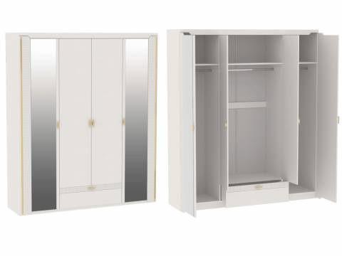 Шкаф 4-дверный NEW Сиде Белый