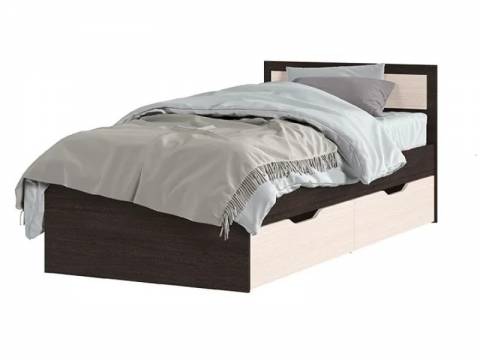 Кровать Гармония с ящиками 90х200 см Венге/Дуб белфорд