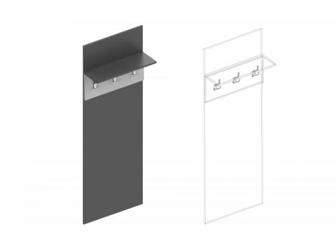 Панель Вита под вешалки 600 тёмно серый лофт