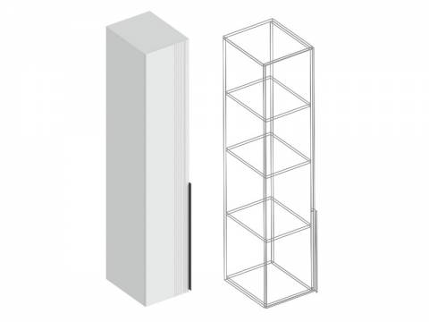 Пенал Вита надстройка белый лофт