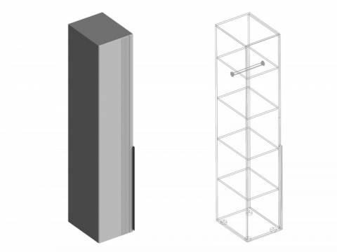 Пенал с полками Вита тёмно серый лофт