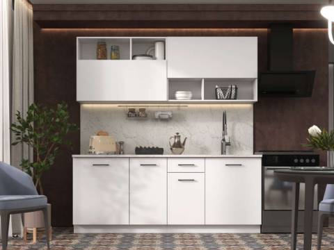 Кухонный гарнитур Лайма ЛДСП 2000 мм Белый