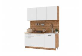 Кухонный гарнитур Лайма ЛДСП 1800 мм Дуб Вотан-Белый