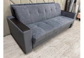 Диван Аккордеон 1800 изголовье каретная стяжка Sensey still grey накладки МДФ